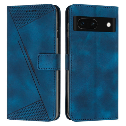 Blue leather phone case with geometric perforation and card slot