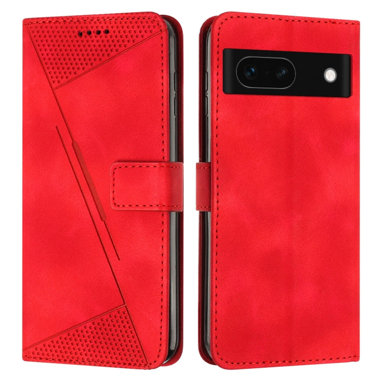 Red leather phone case with geometric perforation and card slot