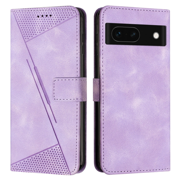 Purple leather phone case with geometric perforation and card slot