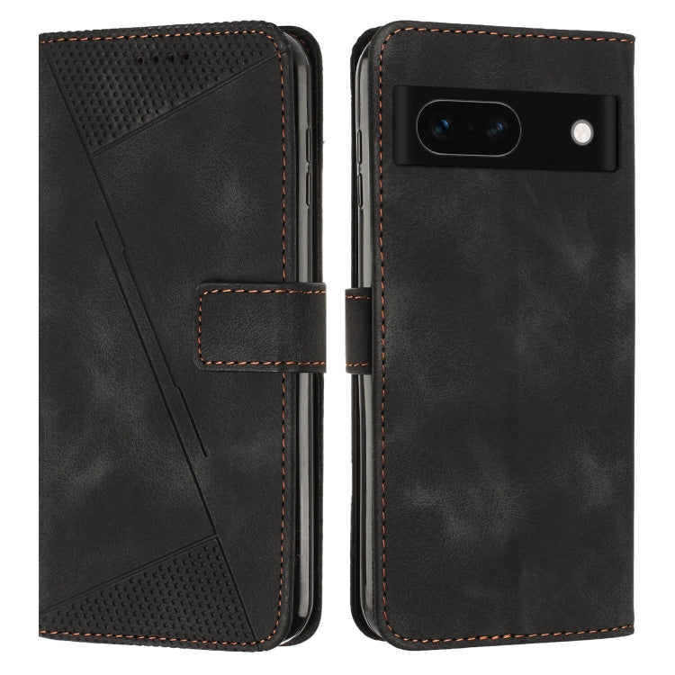 Black leather phone case with geometric perforation and card slot