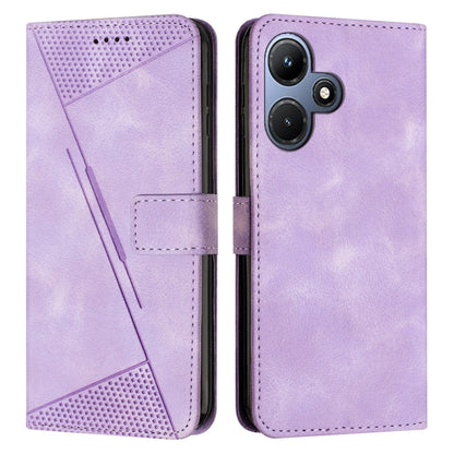 Purple flip leather phone case with card pocket and camera cutouts