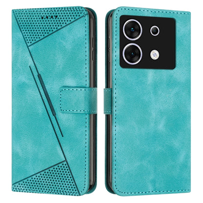 Teal leather phone case with front flip cover and back with camera cutout