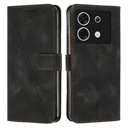 Black leather phone case with front flip cover and back with camera cutout