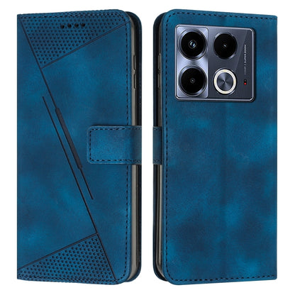 Blue leather-style folio phone case with textured flap and stitched card slot