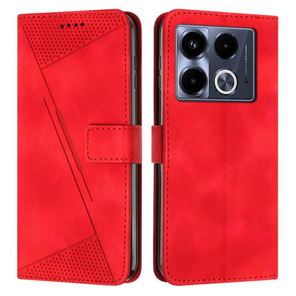 Red leather-style folio phone case with textured flap and stitched card slot