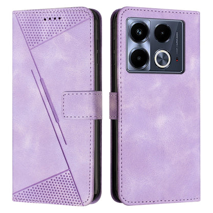 Purple leather-style folio phone case with textured flap and stitched card slot