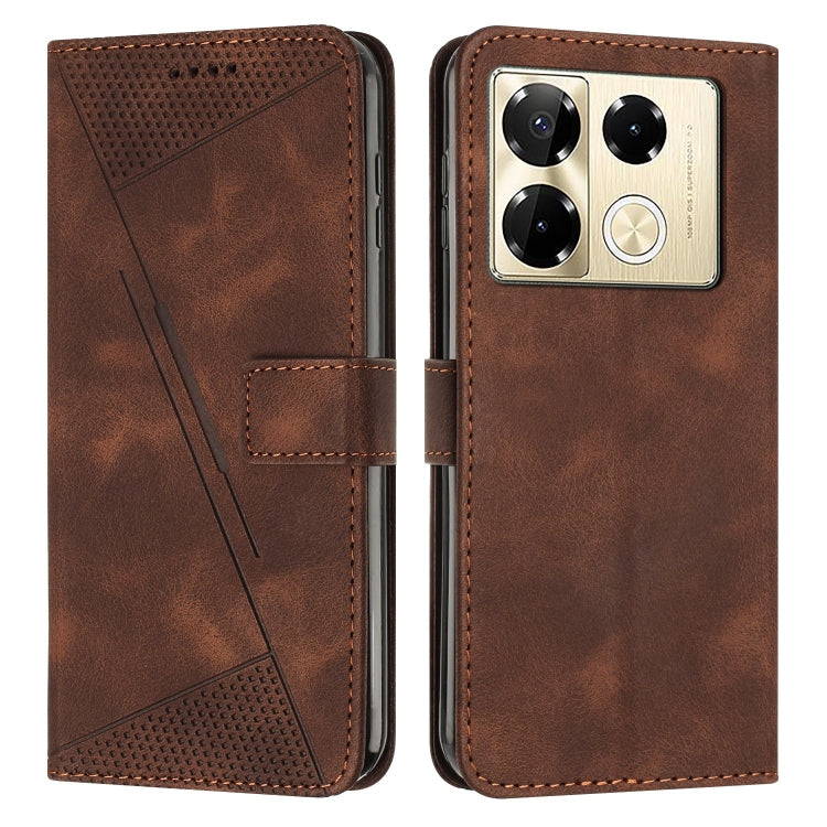 Brown leather-style folio phone case with textured flap and stitched card slot