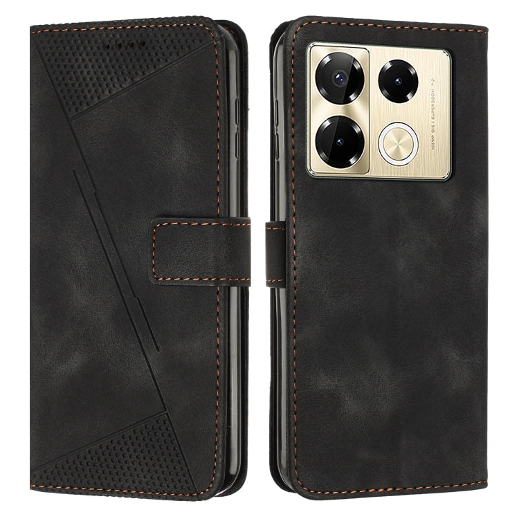 Black leather-style folio phone case with textured flap and stitched card slot