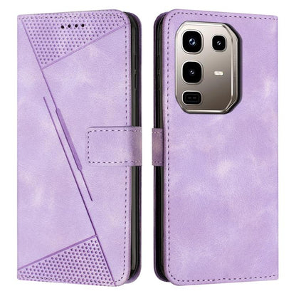 Purple leather phone wallet case with textured card slot and diagonal stripe