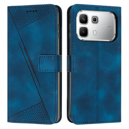 Blue leather-style flip phone wallet case with cutout for camera and card slot