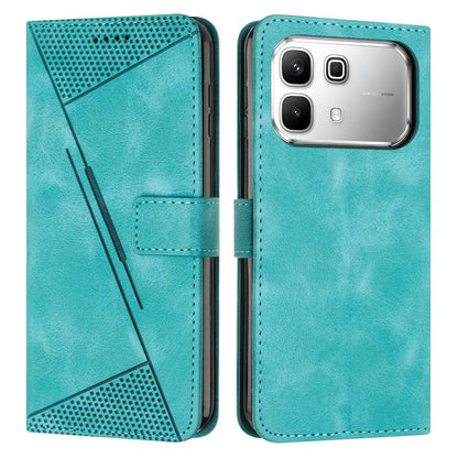 Blue leather-style flip phone wallet case with perforated top panel and card slot