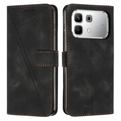 Black leather-style flip phone wallet case with perforated top panel and card slot