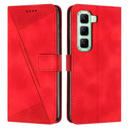 Red leather phone case with lanyard, perforated panel and flip card pocket