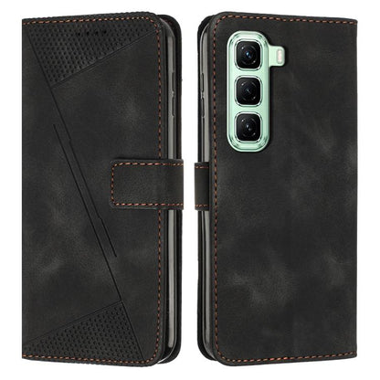Black leather wallet phone case with stitched card holder and camera cutouts
