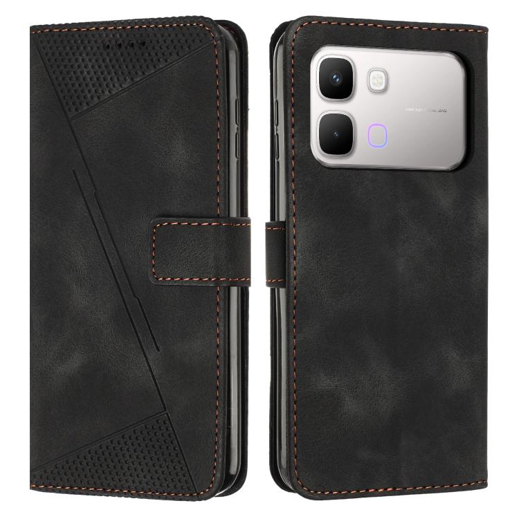 Black leather folio phone case with card pocket and rear camera cutouts