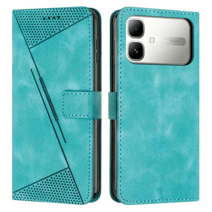 Blue leather-style flip phone wallet case with card slot and perforated design