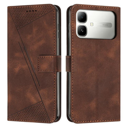 Brown leather-style flip phone wallet case with card slot and perforated design