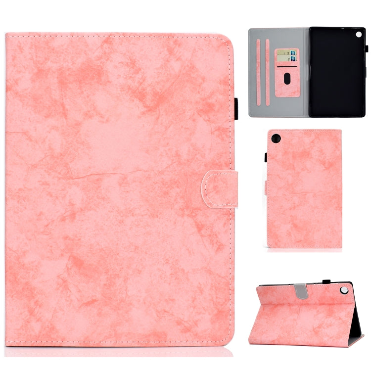Marble-texture tablet case with folio cover and built-in stand for Lenovo Tab M10 Plus