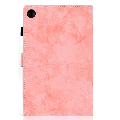 Pink folio tablet case with camera cutout and snap-secured magnetic closure