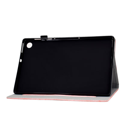 Tablet case in stand mode with anti-slip base strip and protective edge lining