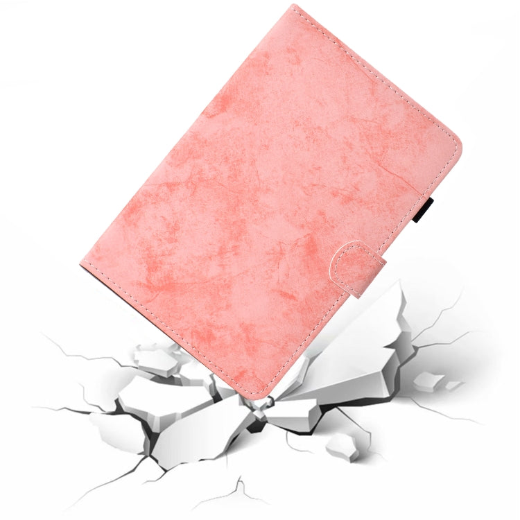 Pink marble-texture folio case folded as a stand with protective cover