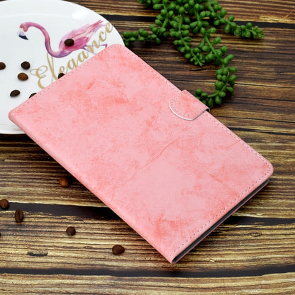 Pink marble-texture folio tablet case with rounded card-slot flap