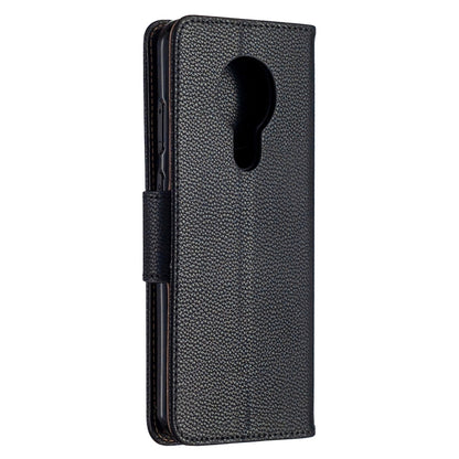 Textured leather phone case with flip cover and camera cutout opening.