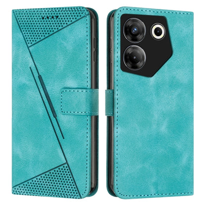 Blue leather phone case with lanyard, flip cover, card slot, and camera cutouts.