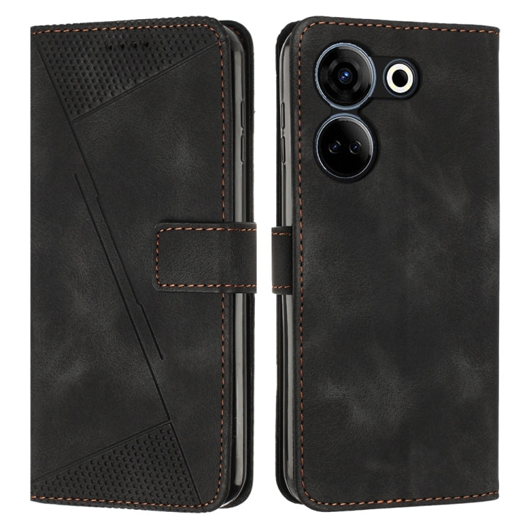 Black leather phone case with lanyard, flip cover, card slot, and camera cutouts.