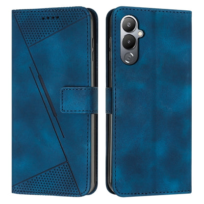 Blue leather-style phone case with card slot and lanyard strap, magnetic flap closure