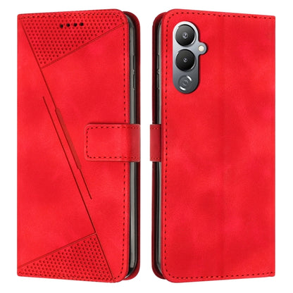 Red leather-style phone case with card slot and lanyard strap, magnetic flap closure