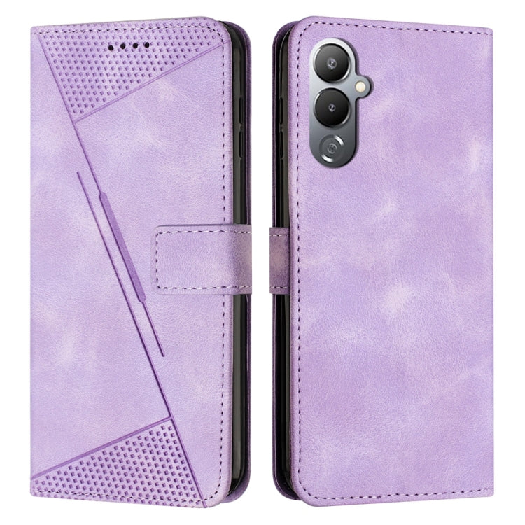 Purple leather-style phone case with card slot and lanyard strap, magnetic flap closure