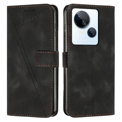 Black leather wallet phone case with magnetic flap and stitched card holder
