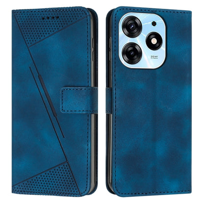 Blue leather flip phone case with card slot and textured top panel