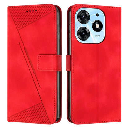 Red leather flip phone case with card slot and textured top panel