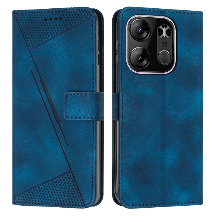 Blue leather flip phone case with card slot and textured top panel