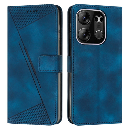 Blue leather flip phone case with card slot and textured top panel