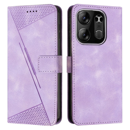Purple leather flip phone case with card slot and textured top panel