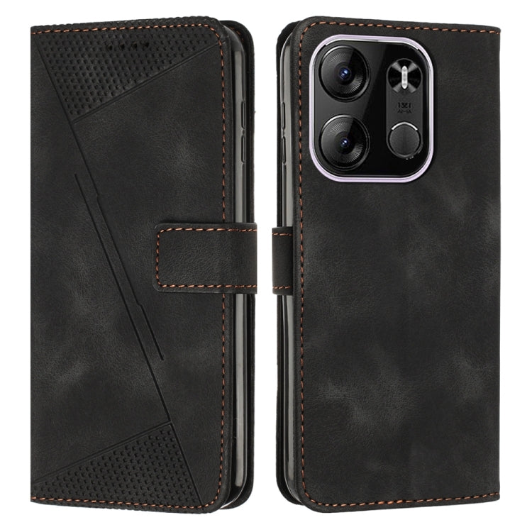 Black leather flip phone case with card slot and textured side panel