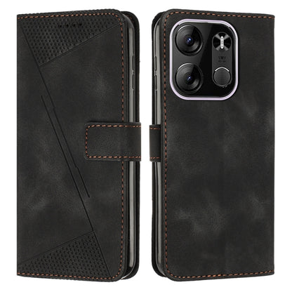 Black leather flip phone case with card slot and textured side panel