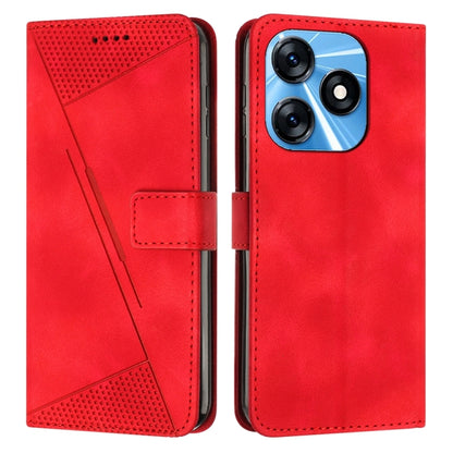 Red leather wallet phone case with camera cutout and stitched card holder