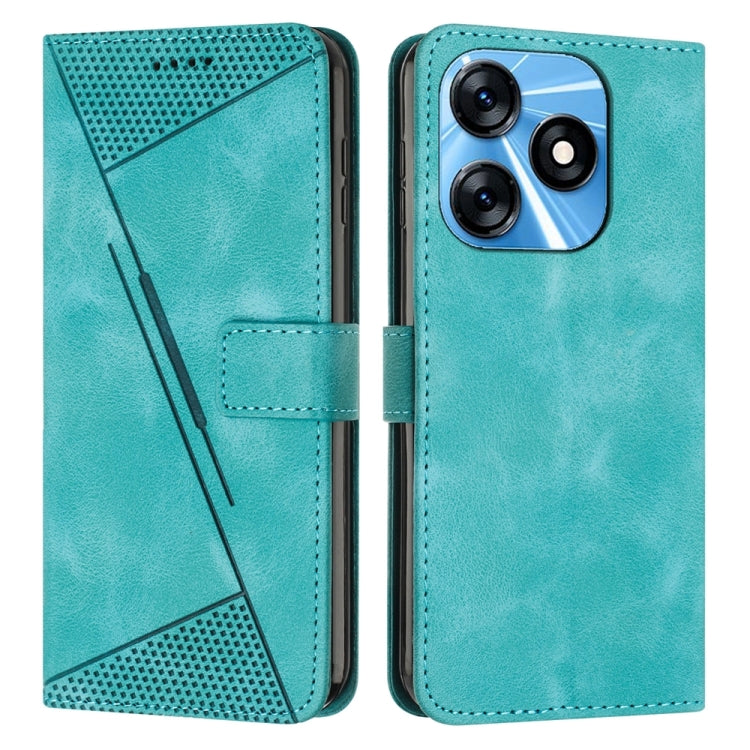 Teal leather wallet phone case with camera cutout and stitched card holder