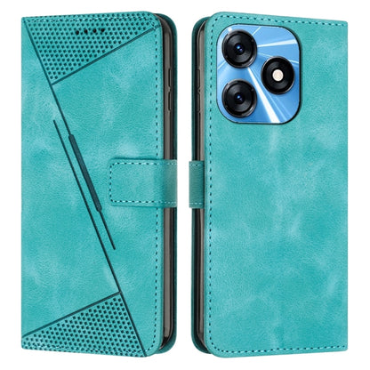 Teal leather wallet phone case with camera cutout and stitched card holder