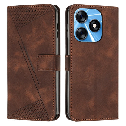 Brown leather flip phone case with card slots and textured pattern panel
