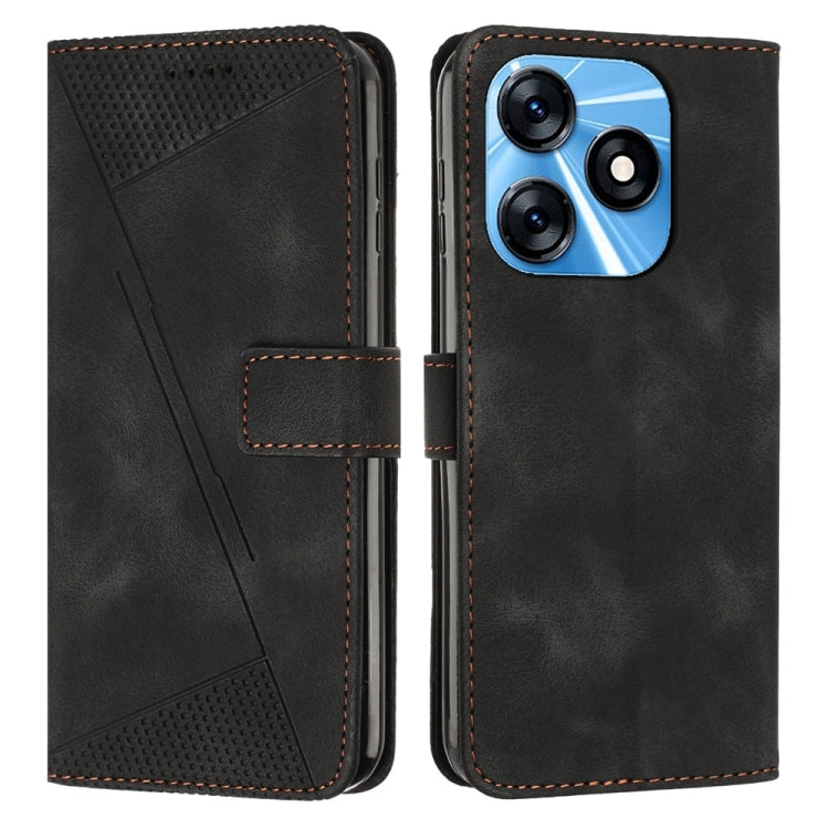Black leather flip phone case with card slot and textured side panel