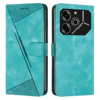 Teal leather wallet phone case with magnetic flap and card slot, showing camera panel.