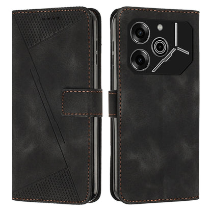 Black leather wallet phone case with magnetic flap and card slot, showing camera panel.