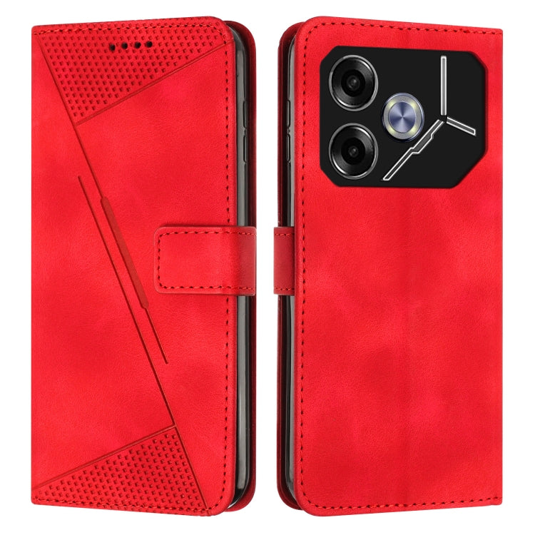 Red folio phone case with card slot and camera graphic on back