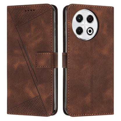 Brown flip leather phone case with camera cover and perforated front panel