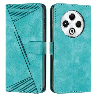 Turquoise leather phone case with folio flap, perforated texture, and circular camera cutout